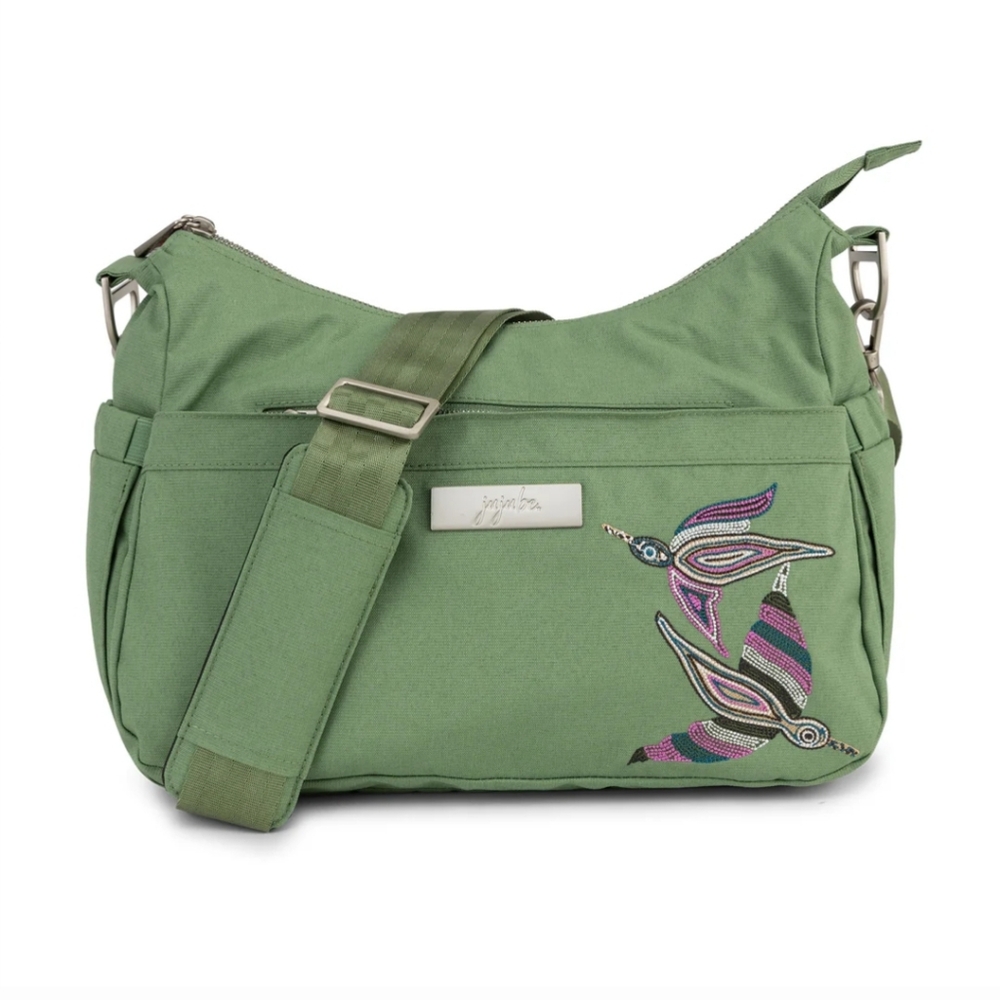 Brand New Ju-Ju-Be x Roots Embroidered Jade Hobobe